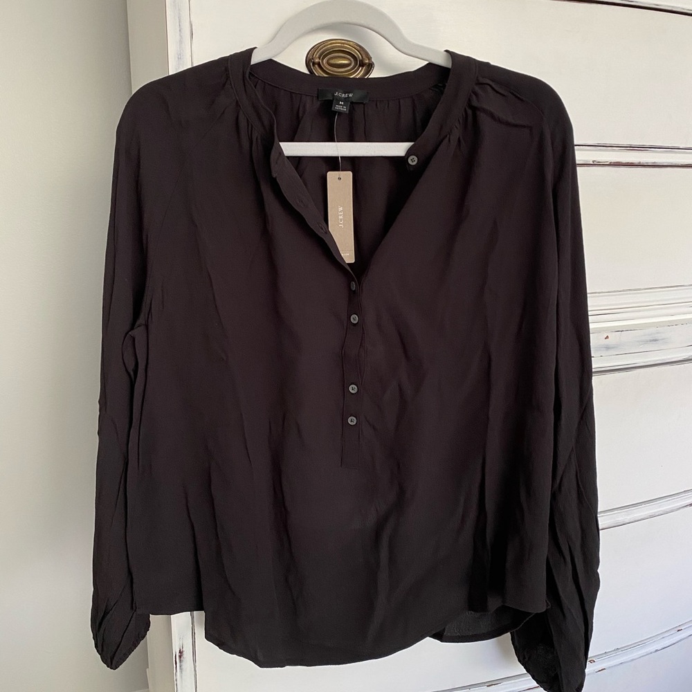 Long Sleeve Drapey Popover Top